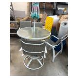 Outdoor Patio Set With Umbrella and Glass Tabletop