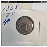 1868 United States Three-Cent Nickel Coin