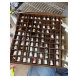 Wooden Display Case With Assorted Decorative Thimb