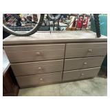 Wooden Dresser and Matching Mirror Set