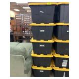 5 Black Storage Bins with Lids