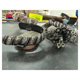 Ornate Metal Spurs With Leather Straps