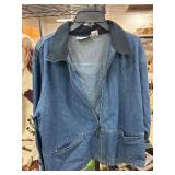 Large Denim Jacket with Embroidered Rooster Design