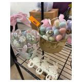 Easter Decor Lot with Eggs and Bunny Hook Rack