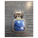 Sterling Silver Pendant with Blue Stone