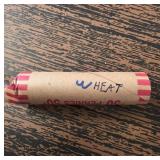 Roll of 50 Wheat Pennies in Paper Wrapper