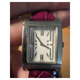 Bvlgari Rectangolo Watch with Pink Strap