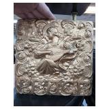 Gold-Tone Decorative Plaque Featuring Angel Motif