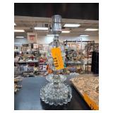 Glass Table Lamp with Ornate Clear Base