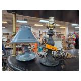 Two Table Lamps with Decorative Shades