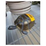 Metal Turtle-Shaped Lidded Trinket Box