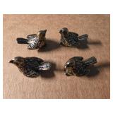 Four Metal Bird Figurines