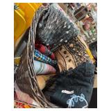 Basket of Assorted Scarves and Wraps
