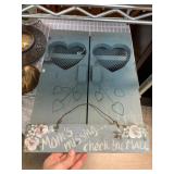 Blue Wooden Cabinet with Heart-Shaped Cutouts
