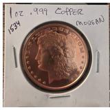 Morgan Design 1 oz .999 Copper Round