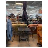 Bistro Table with 3 Chairs and Umbrella Set