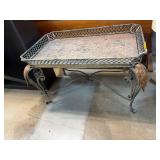 Decorative Metal Table with Ornate Tray Top