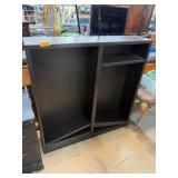 Black Wooden Storage Cabinet With Shelves