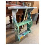 Hand-Painted Wooden Shelf With Decorative Scene