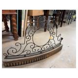 Ornate Metal Fireplace Grate with Scrollwork Desig