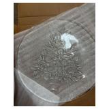 Pressed Glass Plate With Christmas Tree Design