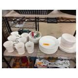 White Ceramic Tableware Set, 20+ Pieces