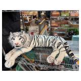 Plush White Tiger with Black Stripes