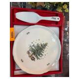 Christmas Tree Plate and Server Set