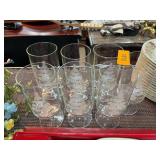 Seven Etched Glass Goblets