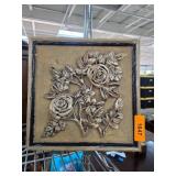 Floral Wall Plaque with Raised Rose Design
