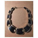 Gold-Tone and Black Bib Necklace by BCBGMAXAZRIA