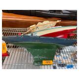 Wooden Boat Model and Sailboat Display Set