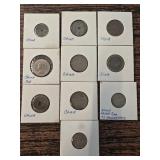 10 Chinese Coins in Holders
