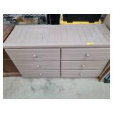 Six-Drawer Wooden Dresser in Soft Gray Finish