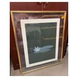 Framed Floral Artwork with Gold Frame