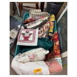 Fabric and Textile Lot in Storage Bin