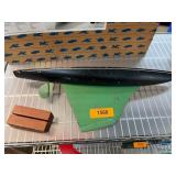 Handmade Wooden Boat Model with Painted Hull