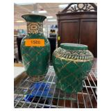 Decorative Green Ceramic Vases