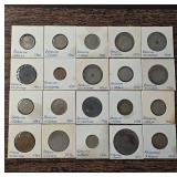 20 Foreign Coins, Belgium, Mexico, England