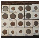 20 World Coins in Individual Holders
