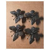 Four Brass-Tone Butterfly Figurines