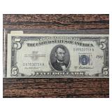 1953-A United States $5 Silver Certificate Note