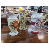 Three Decorative Ceramic Pitchers