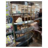 Brass and Wood Five-Tier Etagere