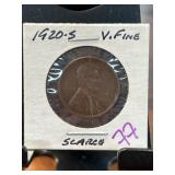 1920-S Lincoln Wheat Cent, Very Fine