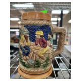 Vintage Hand-Painted Ceramic Beer Stein by Dee Bee