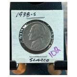 1938-S Jefferson Nickel in Holder