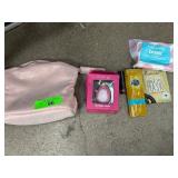 Pink Cosmetic Bag with Beauty Products