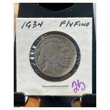 1934 Buffalo Nickel in Fine Condition