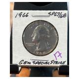 1966 Washington Quarter Gem Special Strike